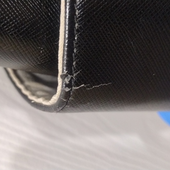 Samantha Vega Black Leather 2 ways Shoulder Bag Handbag - Good Condition - Picture 6 of 15